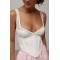 Корсет женский кружевной из сетки белый Lurex