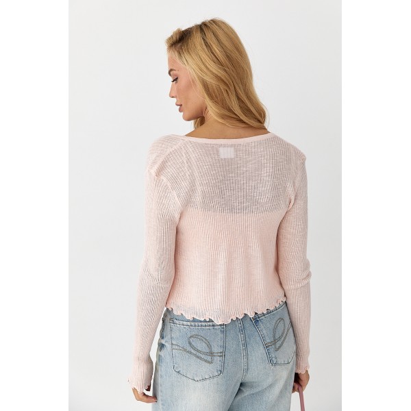 Кардиган ажурный в комплекте с майкой Lurex