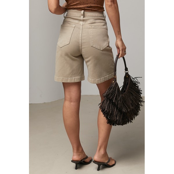 Бермуды шорты женские джинсовые кофейные Lurex
