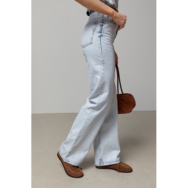 Джинсы женские прямые однотонные Lurex