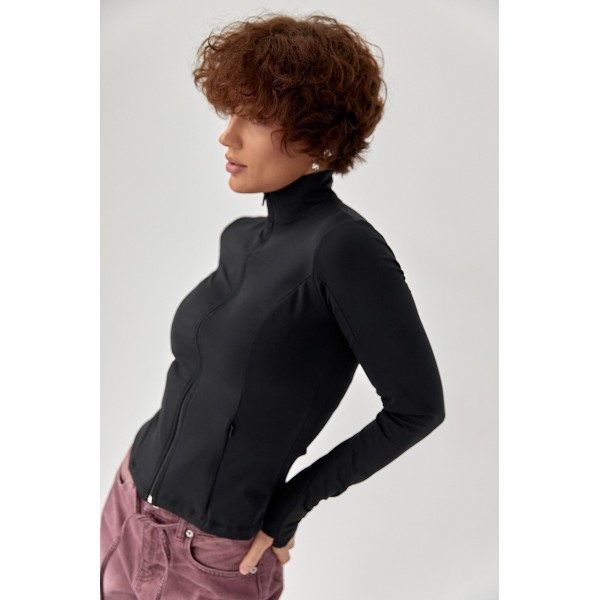 Кофта женская спортивная полиамид черный Lurex