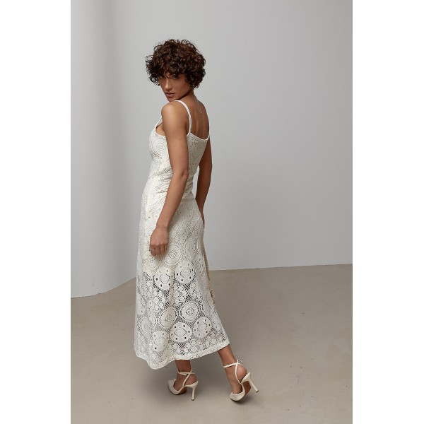 Сукня жіноча ажурна молочна Lurex