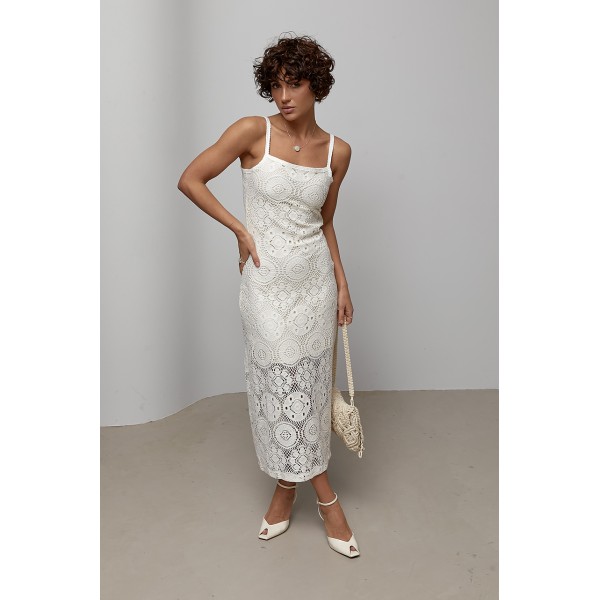 Сукня жіноча ажурна молочна Lurex