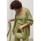 Костюм женский трикотажный кардиган топ брюки хаки Lurex