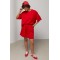 Костюм женский спортивный шорты футболка красный Lurex