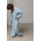 Костюм спортивный свободный с курткой голубой Lurex