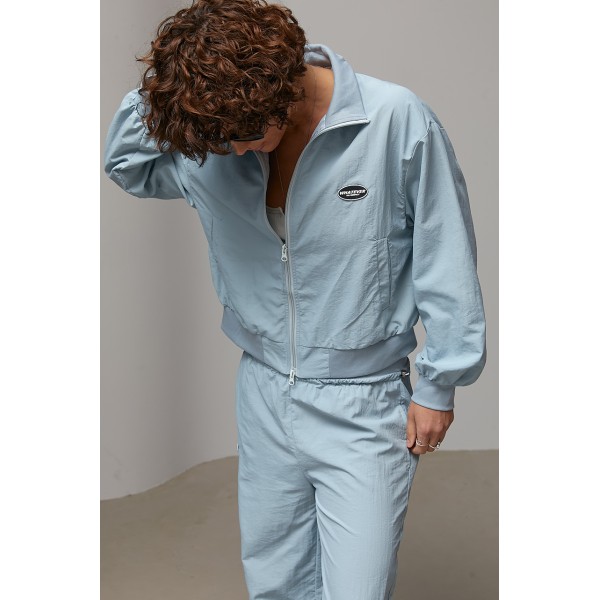 Костюм спортивный свободный с курткой голубой Lurex