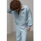 Костюм спортивный свободный с курткой голубой Lurex