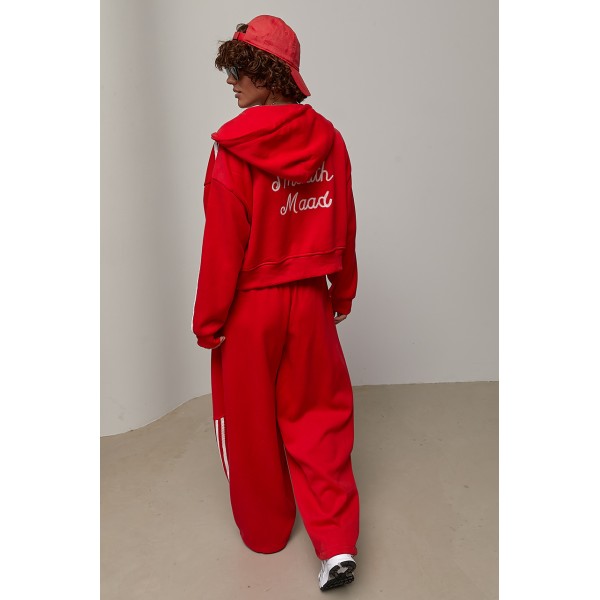 Костюм спортивний з лампасами червоний Lurex