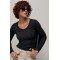 Лонгслив женский сетчатый полупрозрачный базовый черный Lurex