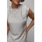 Однотонний легкий костюм із блузи та прямих штанів сірого кольору ONE SIZE Lurex