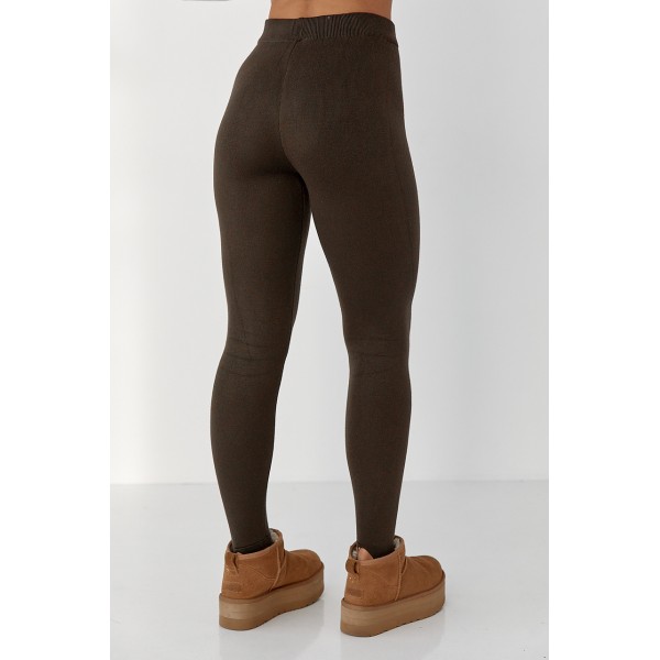 Лосины женские хлопковые на меху коричневые Lurex