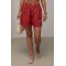Шорты женские льняные свободные красные Lurex