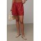 Шорты женские льняные свободные красные Lurex