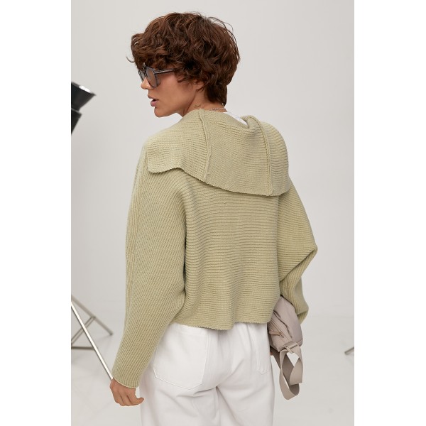Жіночий кардиган вязаний укорочений мятний Lurex