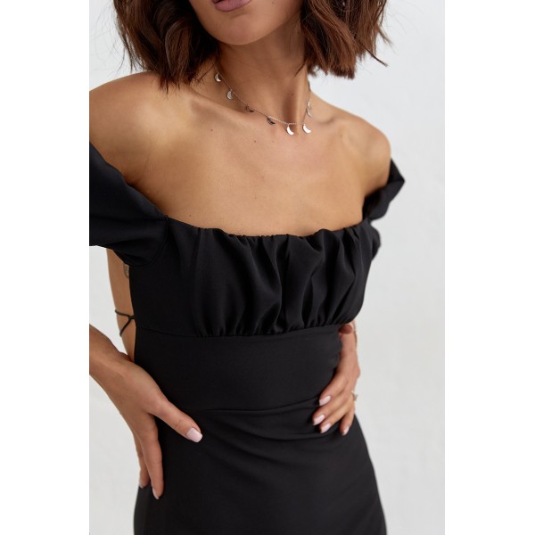 Плаття жіноче коротке поліестер чорне Lurex