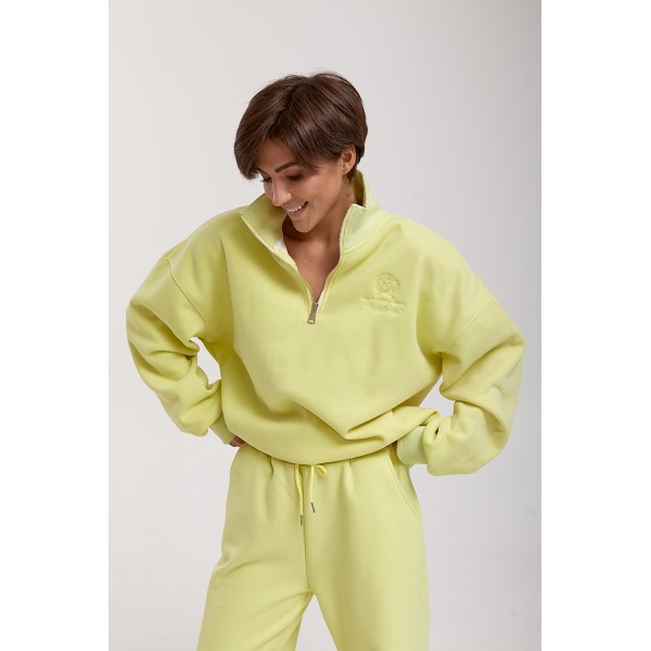 Спортивний костюм жіночий лимонний трикотажний з начосом Lurex