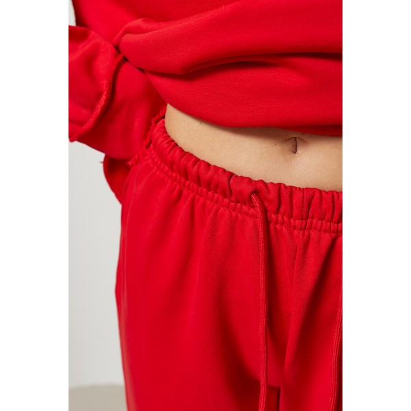 Спортивний костюм жіночий бавовняний вільного крою червоний Lurex