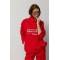 Костюм женский трикотажный со свитшотом и штанами красный Lurex