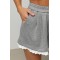 Шорты женские трикотажные короткие с прошвой серые Lurex