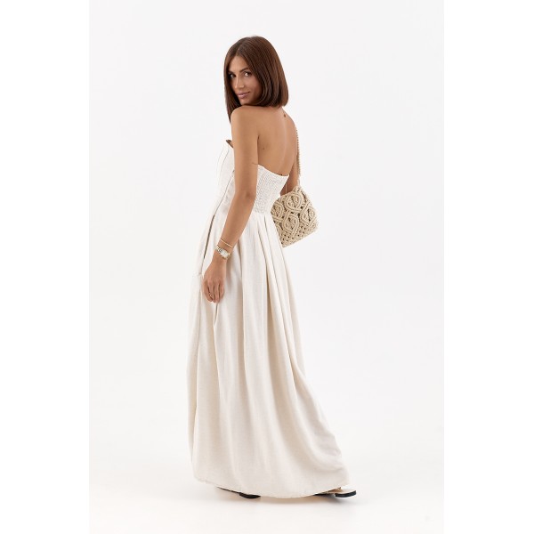 Платье женское без бретелей со складками Lurex