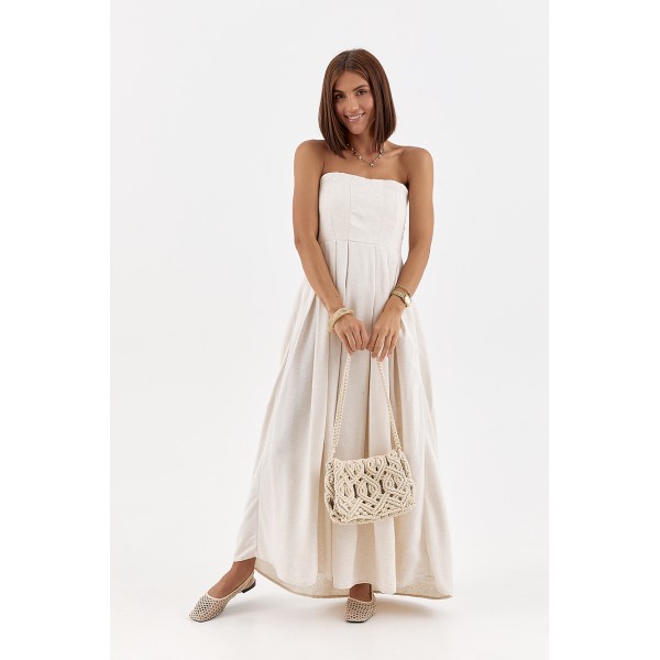 Платье женское без бретелей со складками Lurex