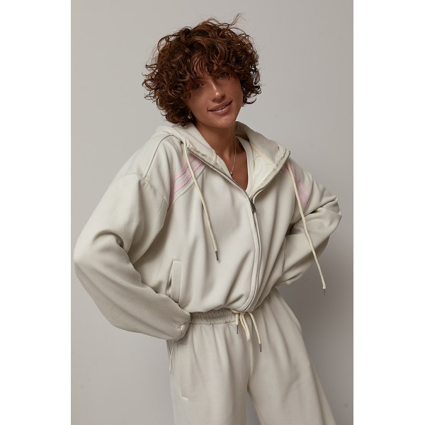 Костюм спортивний з лампасами бежевий Lurex