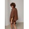 Костюм женский льняной с шортами коричневый Lurex