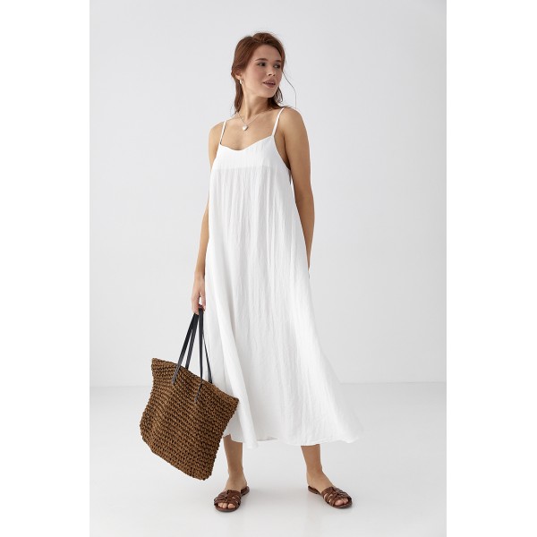 Сарафан женский льняной молочный Lurex