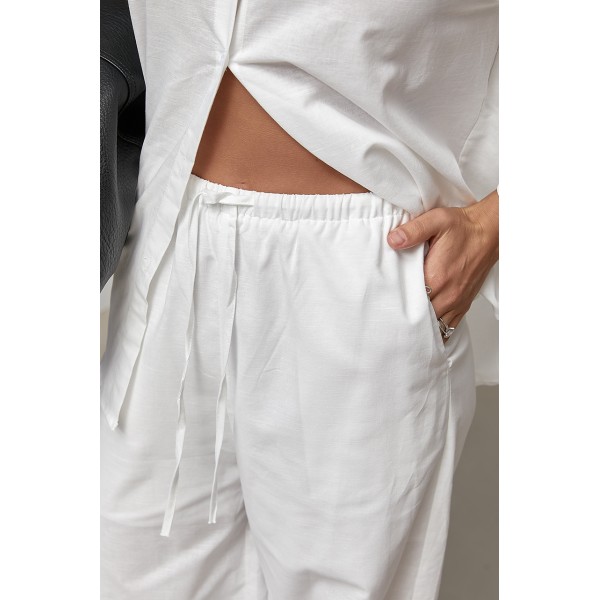 Костюм женский льняной лен белый Lurex