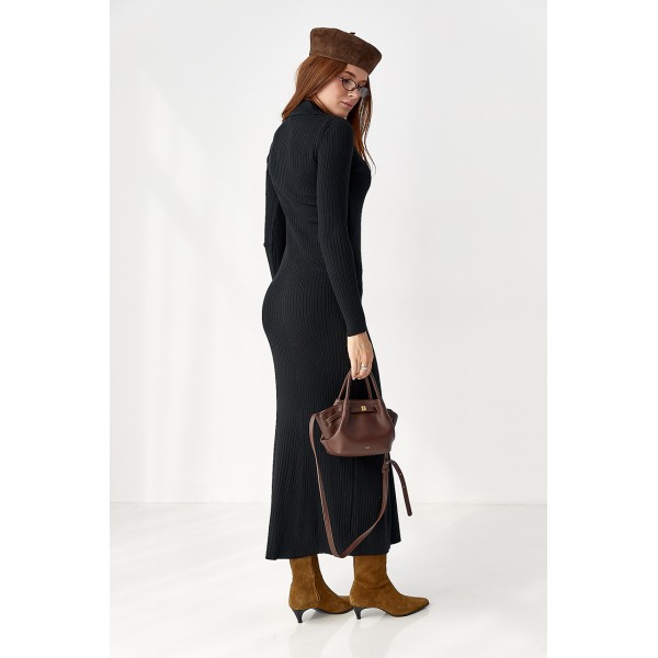 Плаття жіноче трикотажне поло чорне Lurex