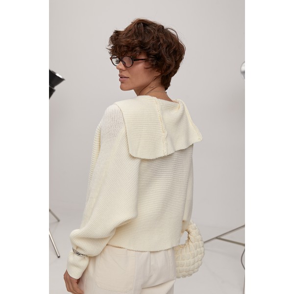 Жіночий кардиган вязаний укорочений молочний Lurex