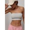 Топ спортивный с чашечками короткий серый Lurex
