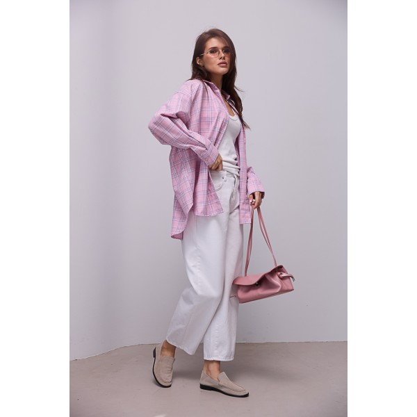Сорочка жіноча картата рожева Lurex