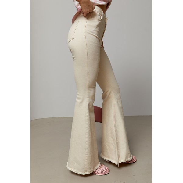 Джинси жіночі кльош з бахромою Lurex