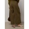 Брюки женские широкие котон высокая посадка хаки Lurex