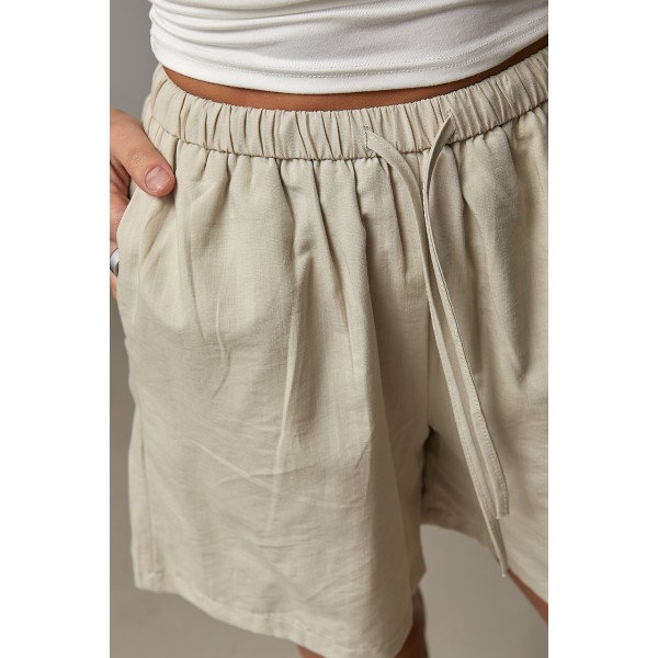 Шорты женские льняные свободные бежевые Lurex
