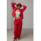Костюм спортивный свободный с курткой красный Lurex