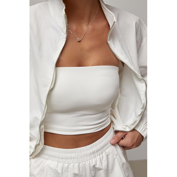 Костюм спортивный ветровка шорты плащевка белый Lurex