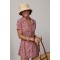 Платье женское короткое цветочное с воротником Lurex
