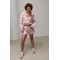 Костюм спортивный куртка шорты плащевка пудра Lurex