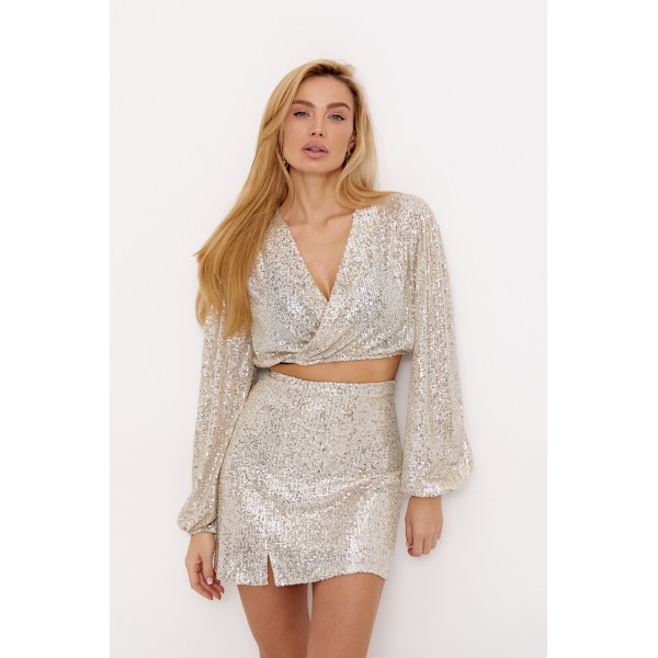 Костюм жіночий паєтки поліестер бежевий Lurex