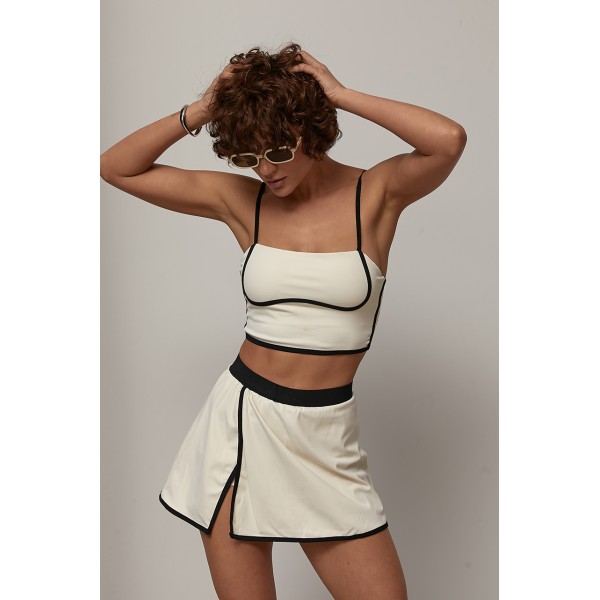 Костюм жіночий спортивний з топом біофлекс бежевий Lurex