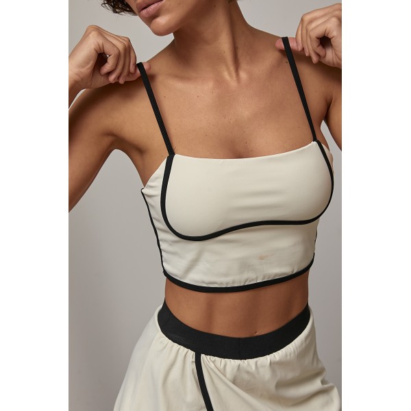 Костюм жіночий спортивний з топом біофлекс бежевий Lurex