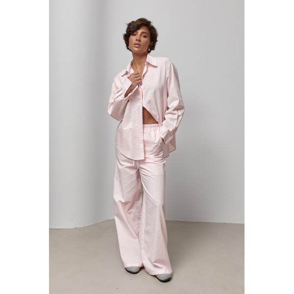 Костюм женский льняной лен пудровый Lurex