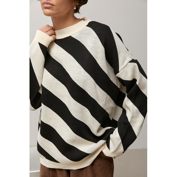 Кофта женская акриловая в полоску бежевая Lurex