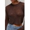 Джемпер жіночий ажурний тонкий укорочений коричневий Lurex