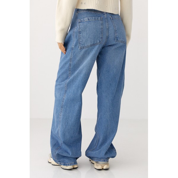 Джинси жіночі широкі Baggy Lurex