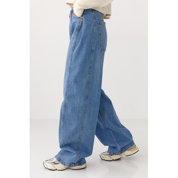 Джинси жіночі широкі Baggy Lurex