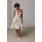 Сукня жіноча лляна коротка квіткова молочна Lurex